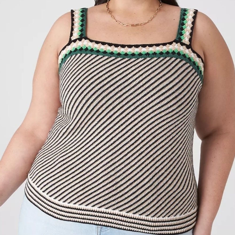 NWT Lane Bryant Elegant Striped Stitch Sweater Tank Size 22/24